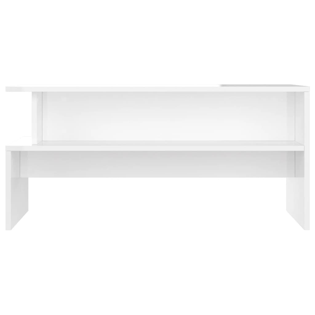 Coffee Table High Gloss White 90x55x42.5 cm Engineered Wood