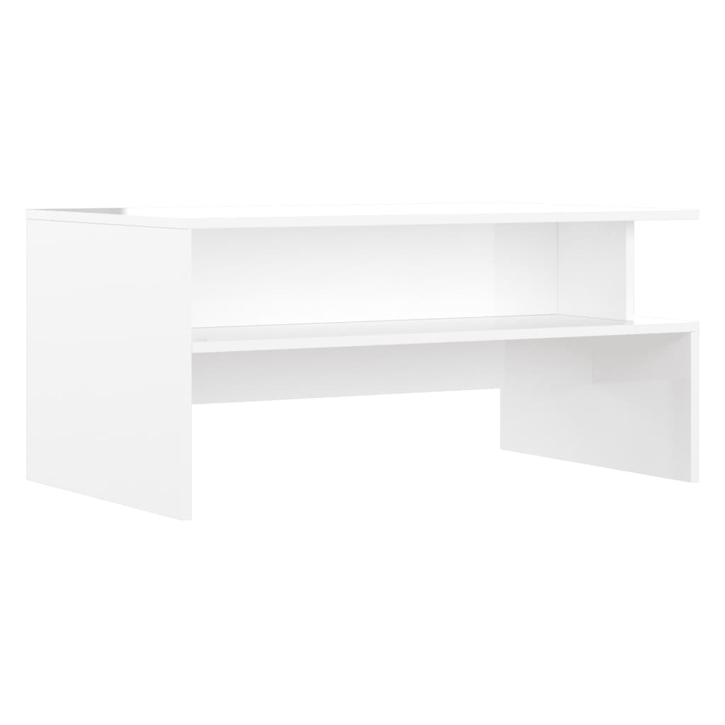 Coffee Table High Gloss White 90x55x42.5 cm Engineered Wood