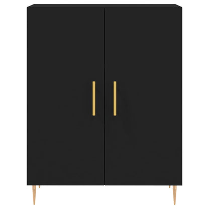 Highboard Black 69.5x34x180 cm Engineered Wood