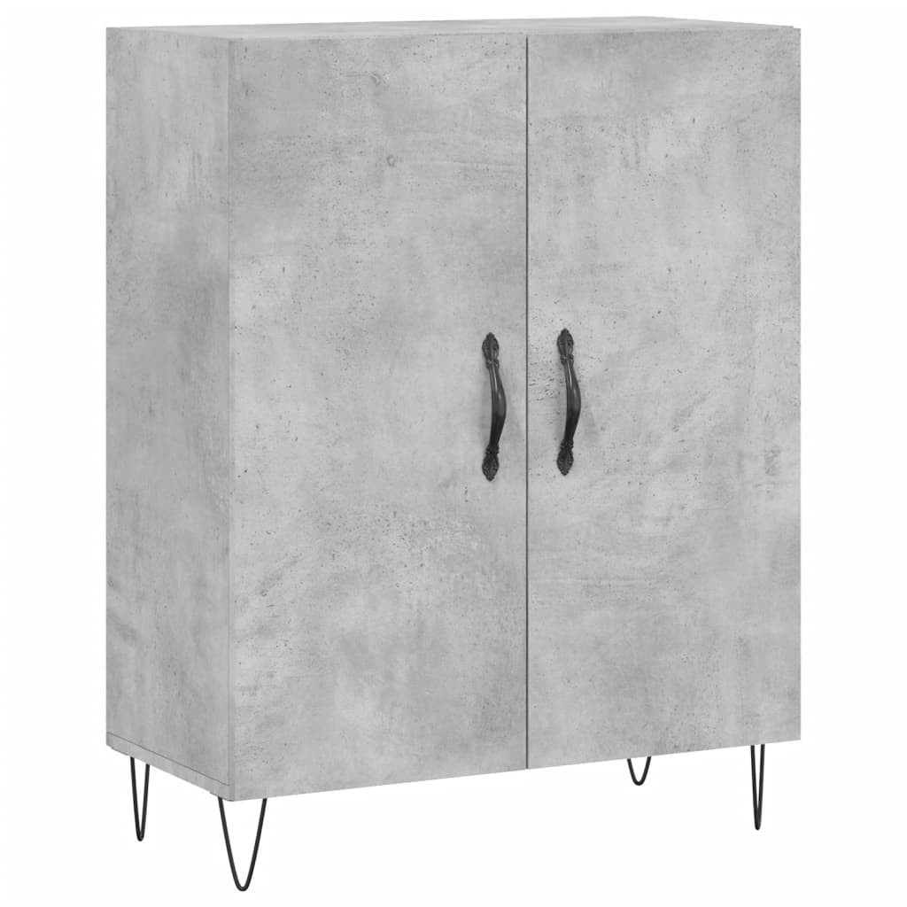 Highboard Concrete Grey 69.5x34x180 cm Engineered Wood