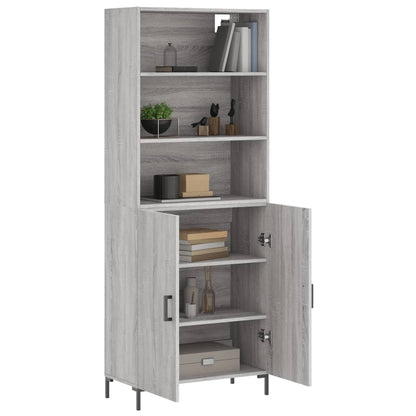 Highboard Grey Sonoma 69.5x34x180 cm Engineered Wood