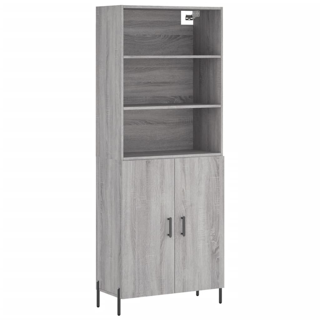 Highboard Grey Sonoma 69.5x34x180 cm Engineered Wood