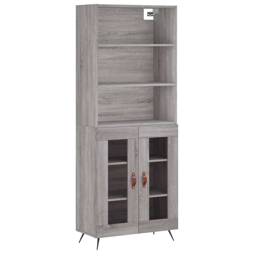 Highboard Grey Sonoma 69.5x34x180 cm Engineered Wood