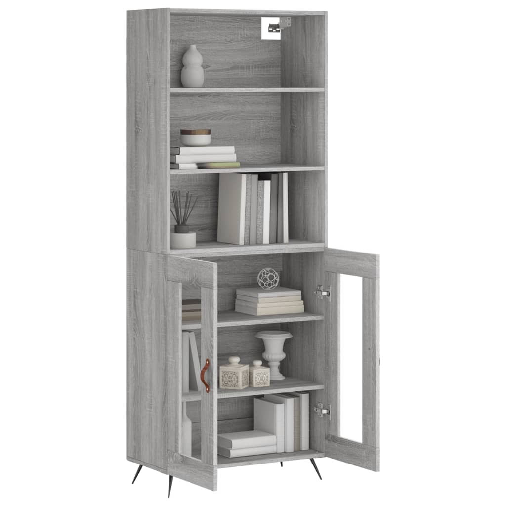 Highboard Grey Sonoma 69.5x34x180 cm Engineered Wood