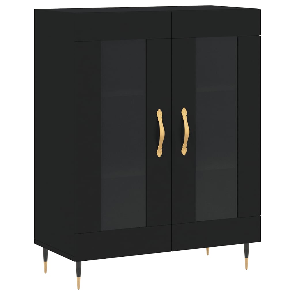 Highboard Black 69.5x34x180 cm Engineered Wood