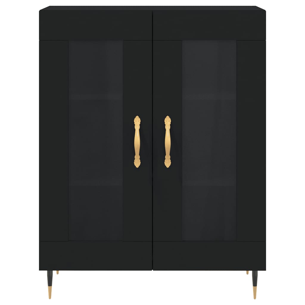 Highboard Black 69.5x34x180 cm Engineered Wood