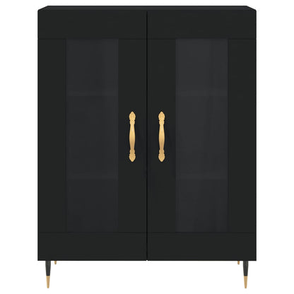 Highboard Black 69.5x34x180 cm Engineered Wood