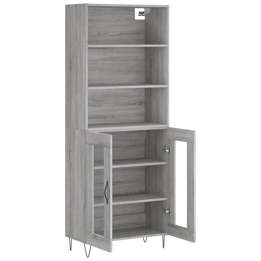 Highboard Grey Sonoma 69.5x34x180 cm Engineered Wood