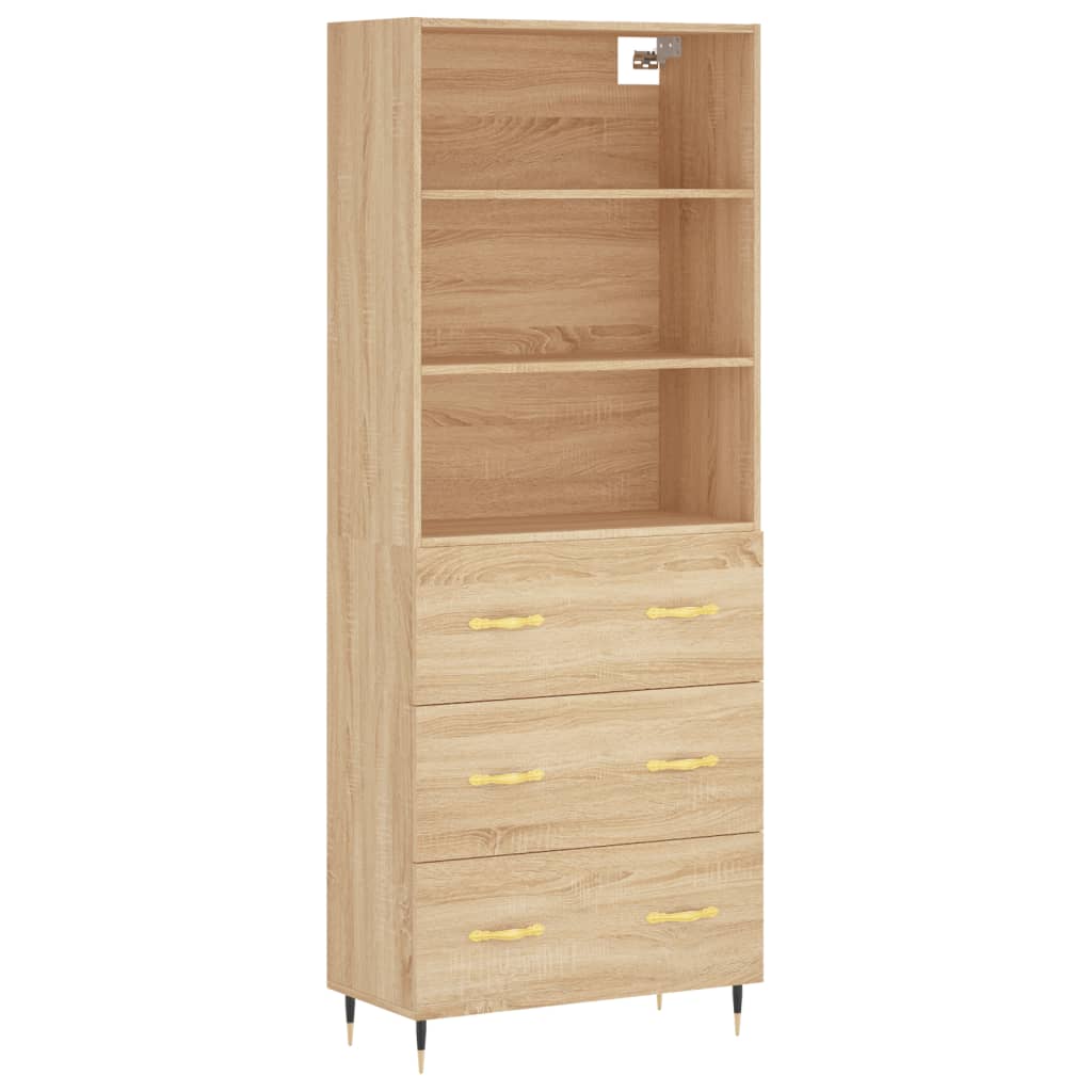 Highboard Sonoma Oak 69.5x34x180 cm Engineered Wood