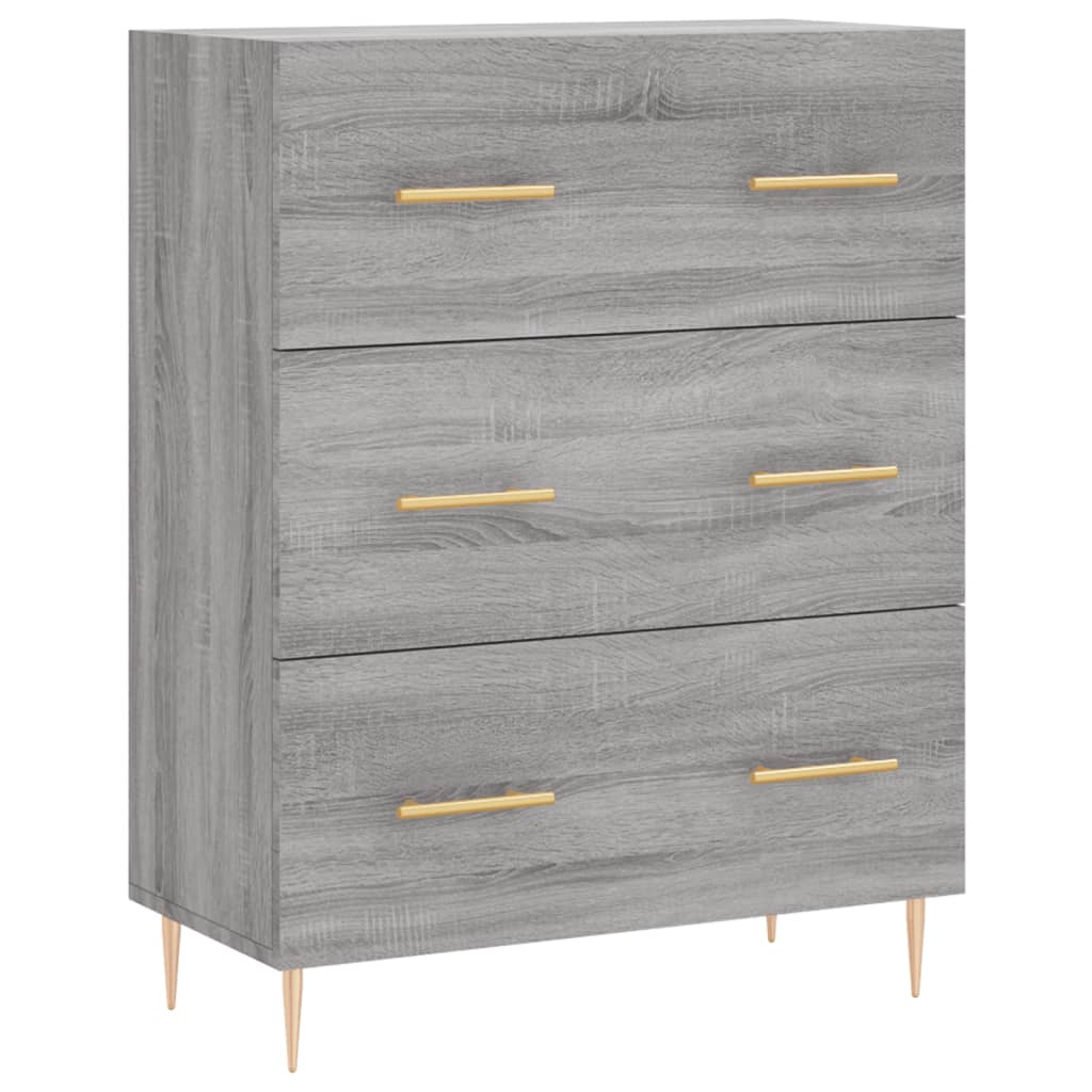 Highboard Grey Sonoma 69.5x34x180 cm Engineered Wood