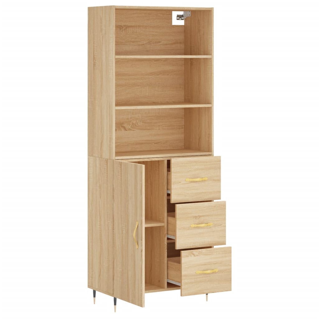 Highboard Sonoma Oak 69.5x34x180 cm Engineered Wood