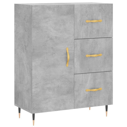 Highboard Concrete Grey 69.5x34x180 cm Engineered Wood