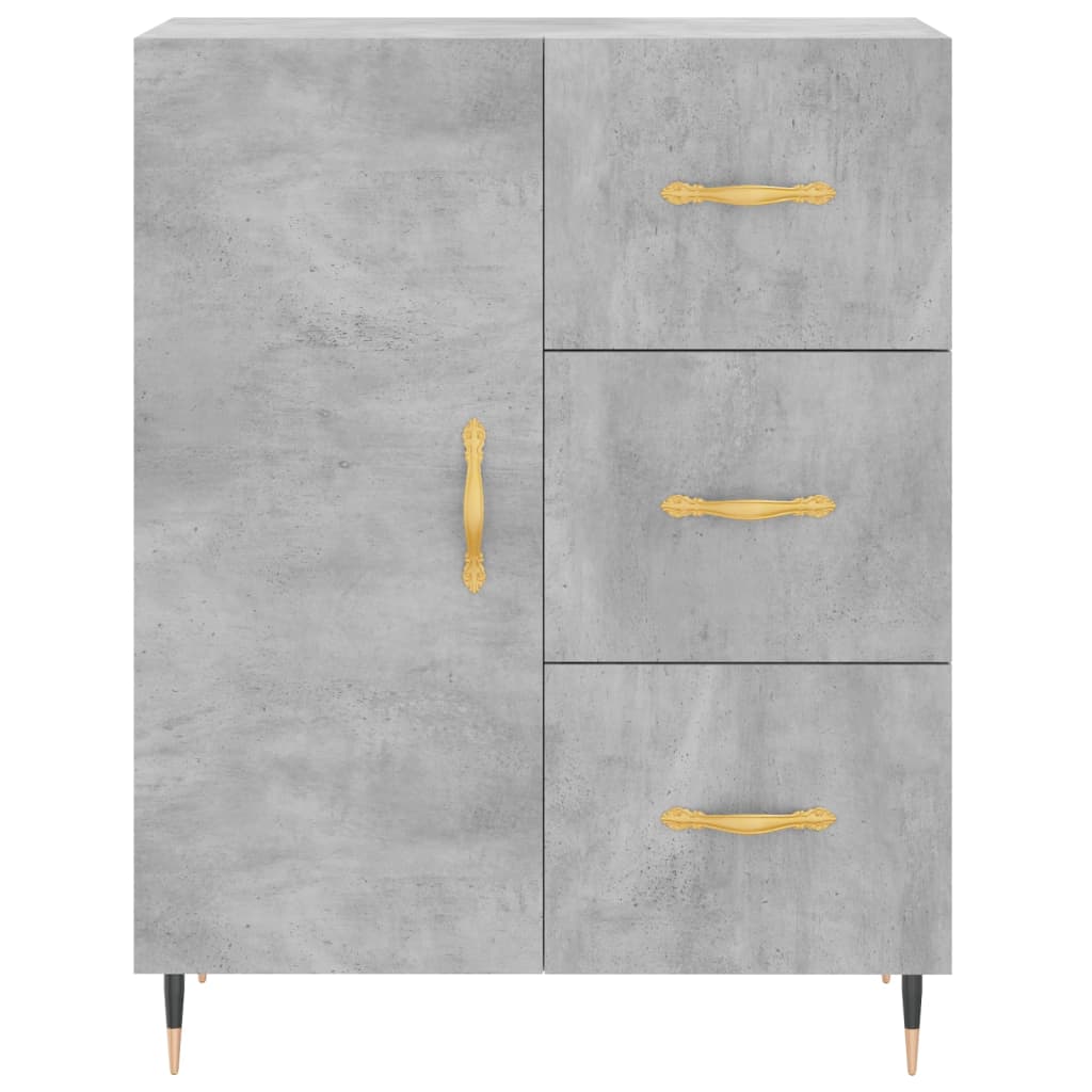 Highboard Concrete Grey 69.5x34x180 cm Engineered Wood