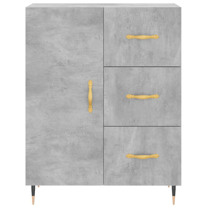 Highboard Concrete Grey 69.5x34x180 cm Engineered Wood