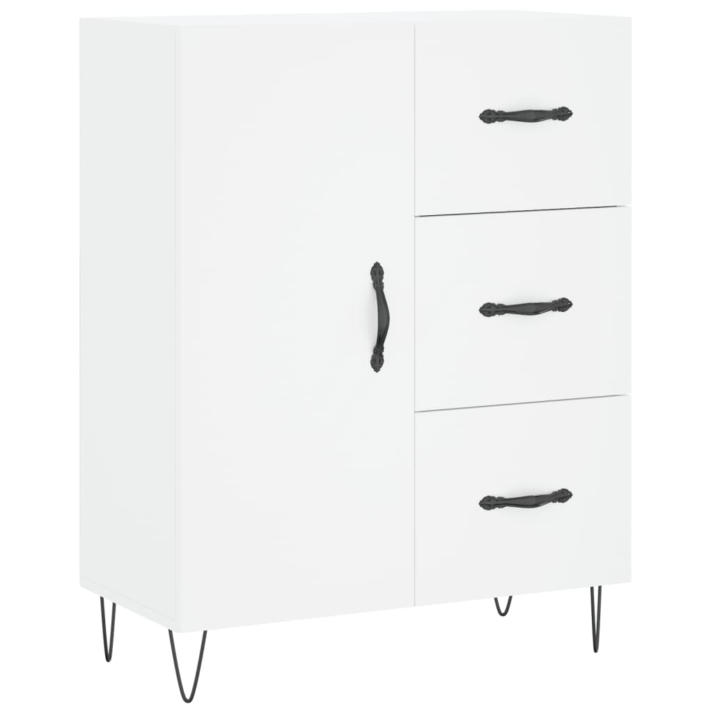 Highboard White 69.5x34x180 cm Engineered Wood