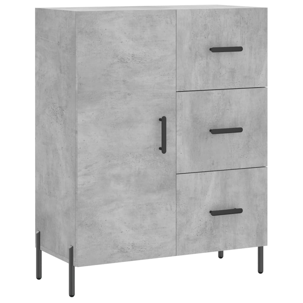 Highboard Concrete Grey 69.5x34x180 cm Engineered Wood