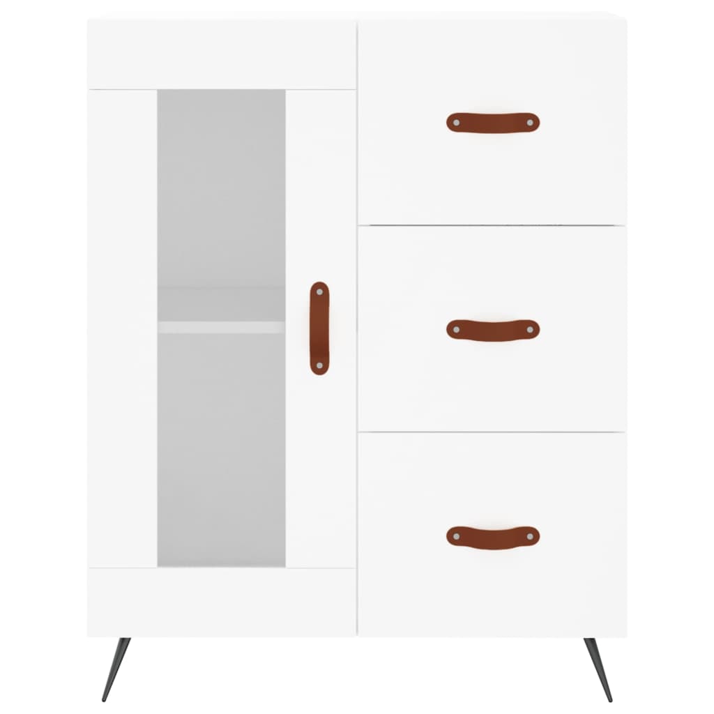 Highboard White 69.5x34x180 cm Engineered Wood