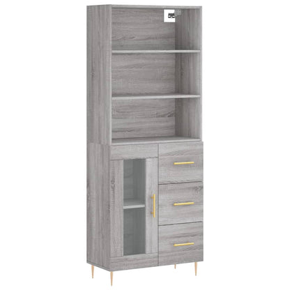 Highboard Grey Sonoma 69.5x34x180 cm Engineered Wood