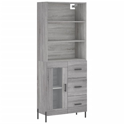 Highboard Grey Sonoma 69.5x34x180 cm Engineered Wood