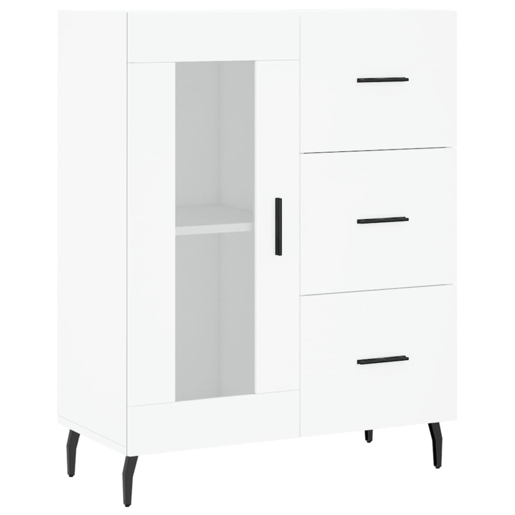 Highboard White 69.5x34x180 cm Engineered Wood