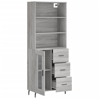 Highboard Grey Sonoma 69.5x34x180 cm Engineered Wood