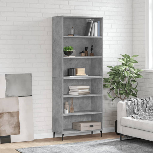 Highboard Concrete Grey 69.5x32.5x180 cm Engineered Wood