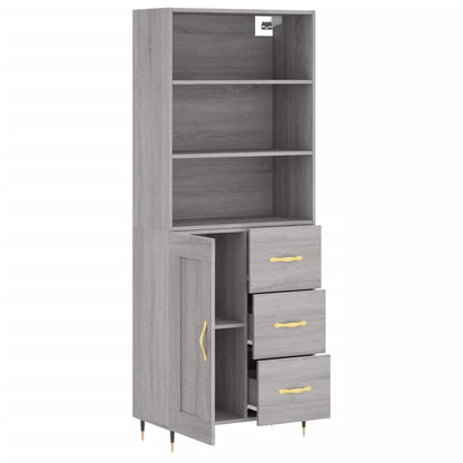 Highboard Grey Sonoma 69.5x34x180 cm Engineered Wood