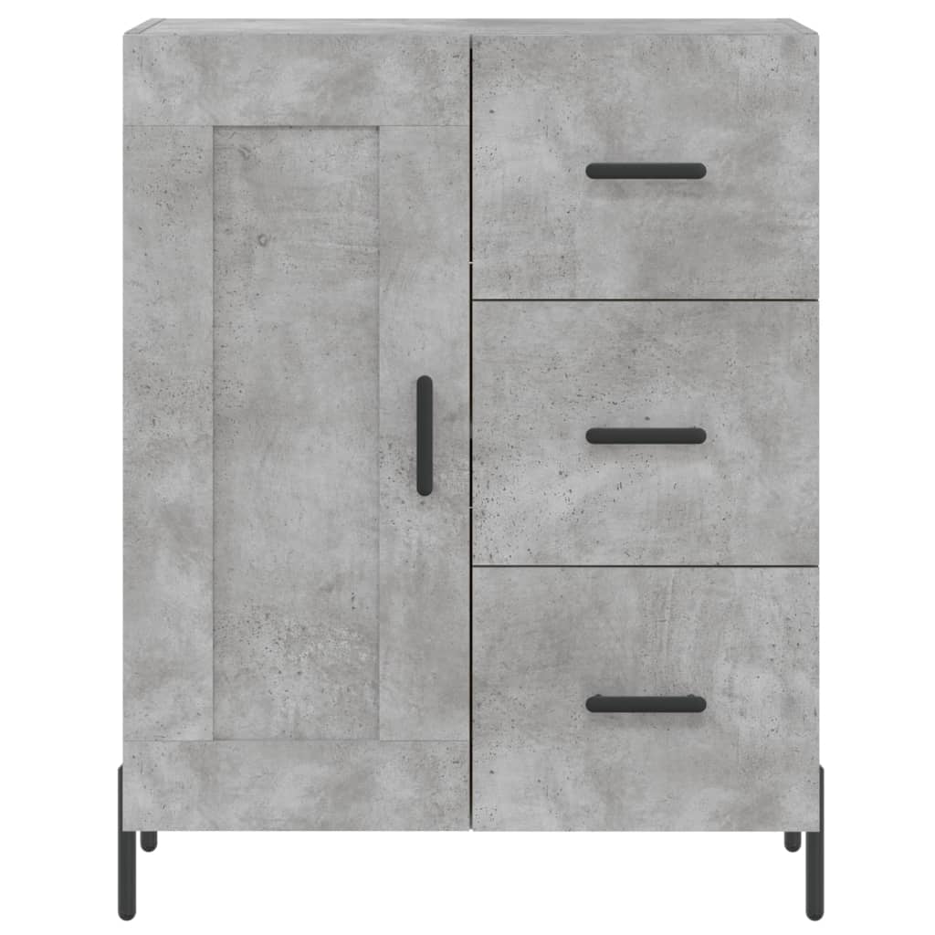 Highboard Concrete Grey 69.5x34x180 cm Engineered Wood