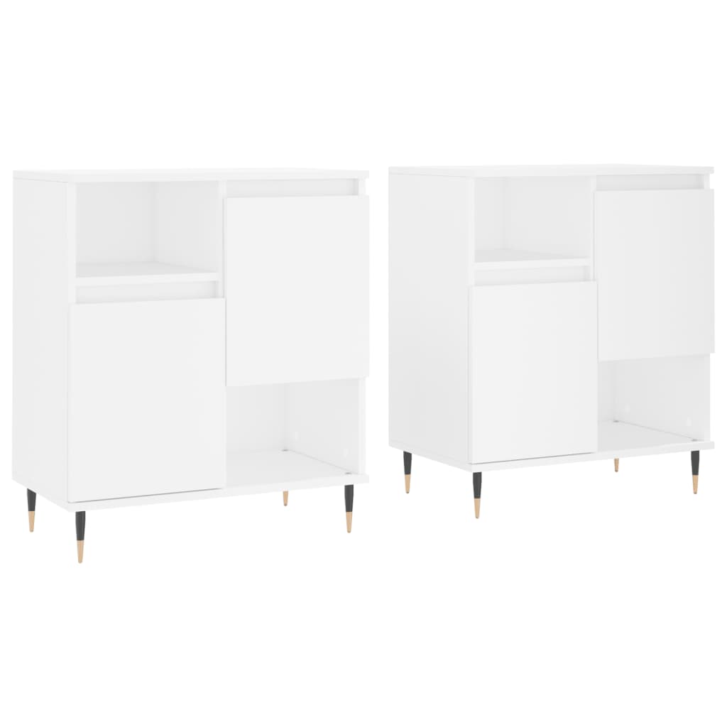 Sideboards 2 pcs White Engineered Wood