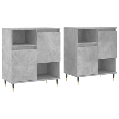 Sideboards 2 pcs Concrete Grey Engineered Wood