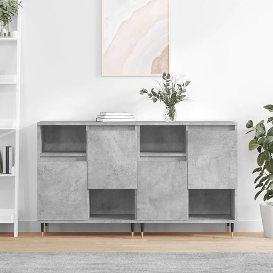 Sideboards 2 pcs Concrete Grey Engineered Wood