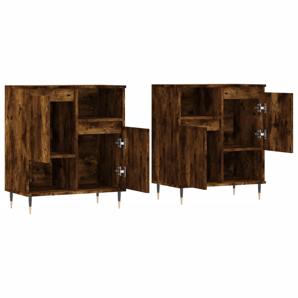 Sideboards 2 pcs Smoked Oak Engineered Wood