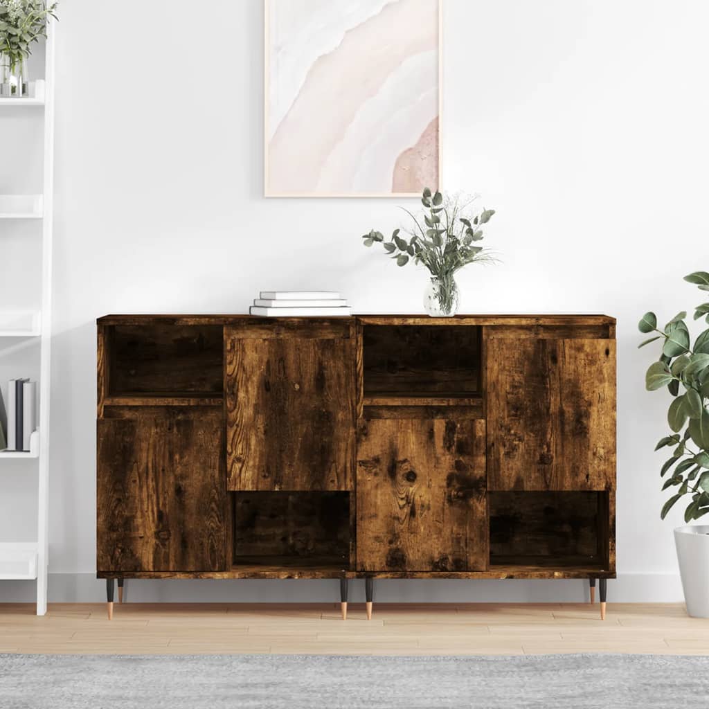 Sideboards 2 pcs Smoked Oak Engineered Wood