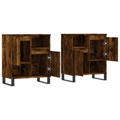 Sideboards 2 pcs Smoked Oak Engineered Wood