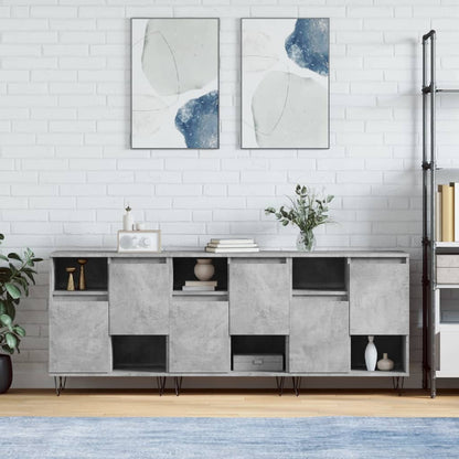 Sideboards 3 pcs Concrete Grey Engineered Wood