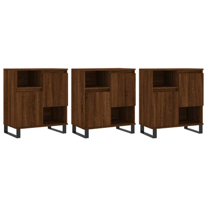 Sideboards 3 pcs Brown Oak Engineered Wood