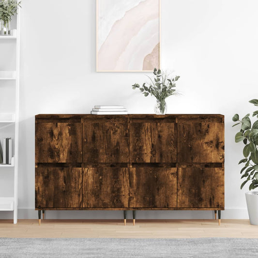 Sideboards 2 pcs Smoked Oak Engineered Wood