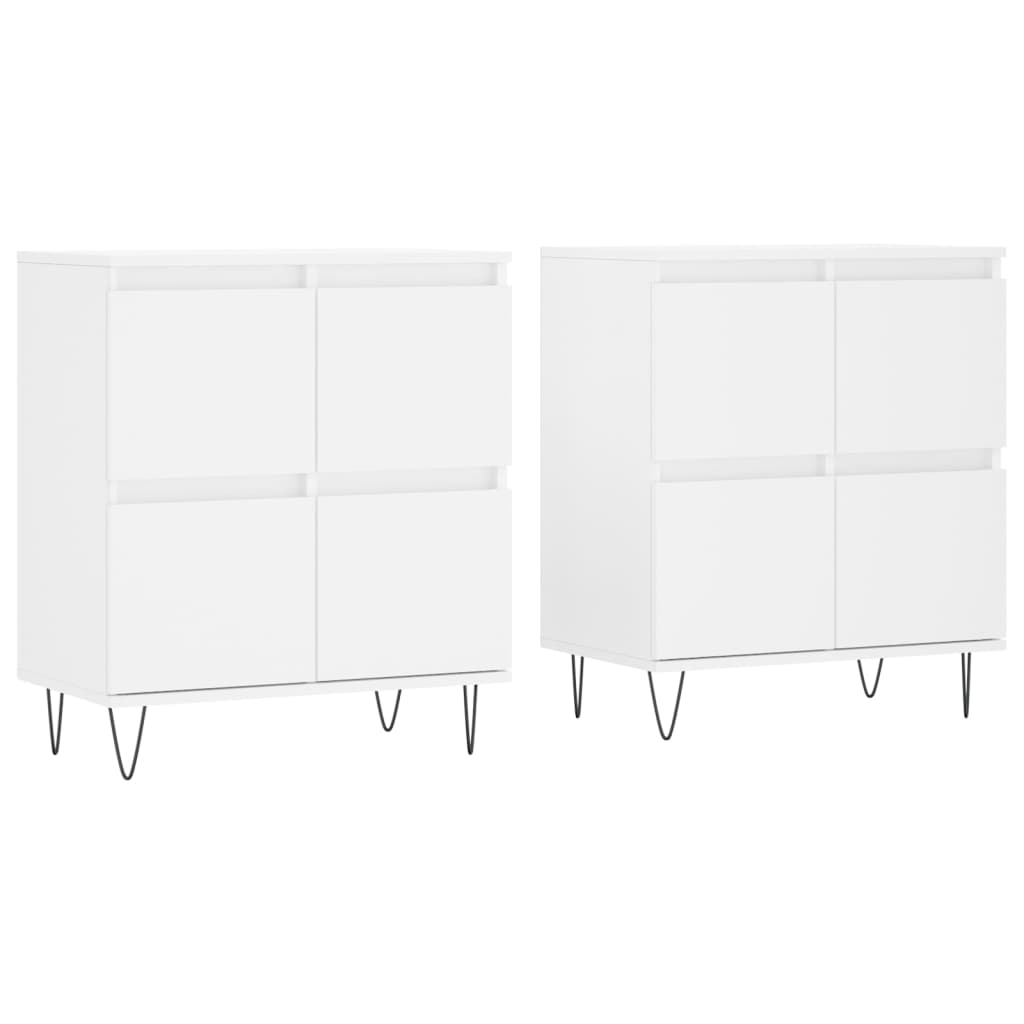 Sideboards 2 pcs White Engineered Wood