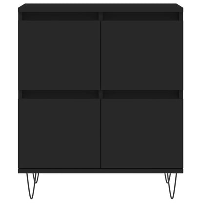 Sideboards 2 pcs Black Engineered Wood