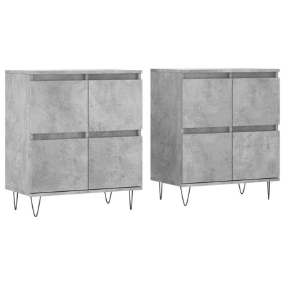 Sideboards 2 pcs Concrete Grey Engineered Wood