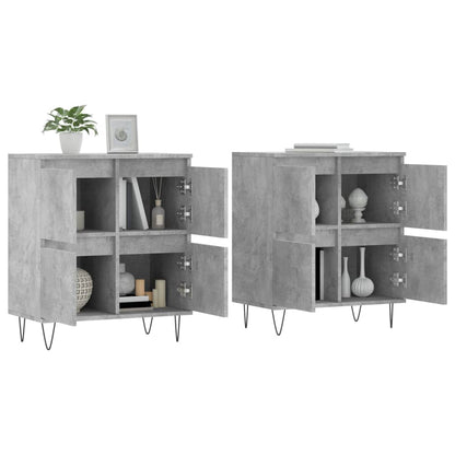 Sideboards 2 pcs Concrete Grey Engineered Wood