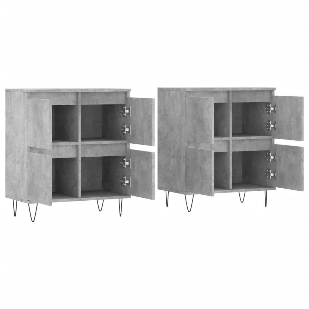 Sideboards 2 pcs Concrete Grey Engineered Wood