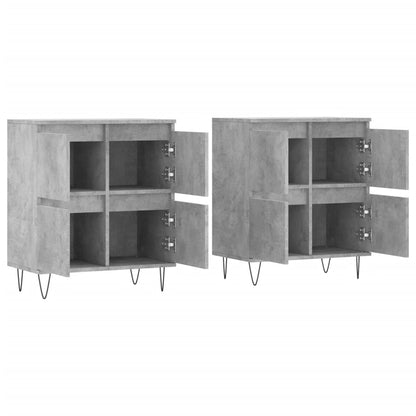 Sideboards 2 pcs Concrete Grey Engineered Wood