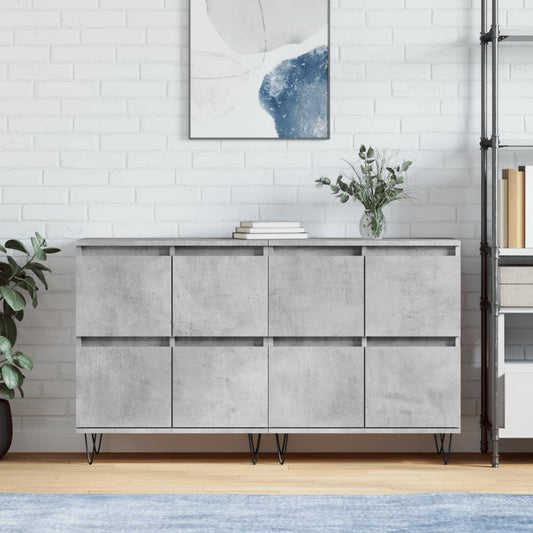 Sideboards 2 pcs Concrete Grey Engineered Wood