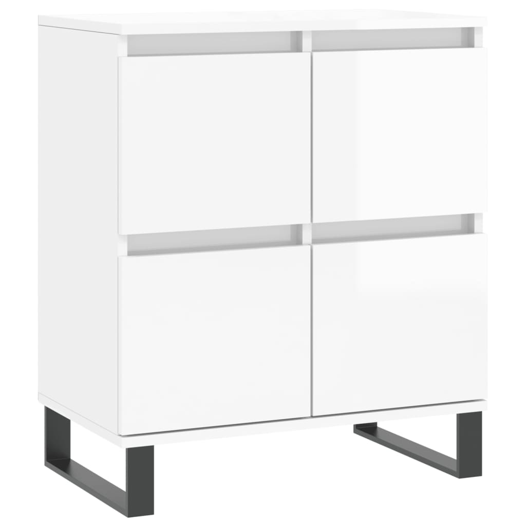 Sideboards 2 pcs High Gloss White Engineered Wood