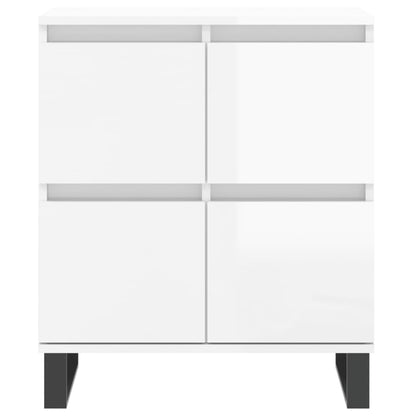 Sideboards 2 pcs High Gloss White Engineered Wood