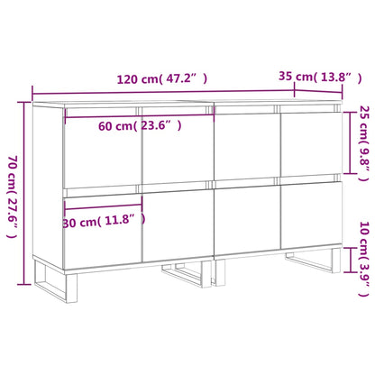 Sideboards 2 pcs Grey Sonoma Engineered Wood