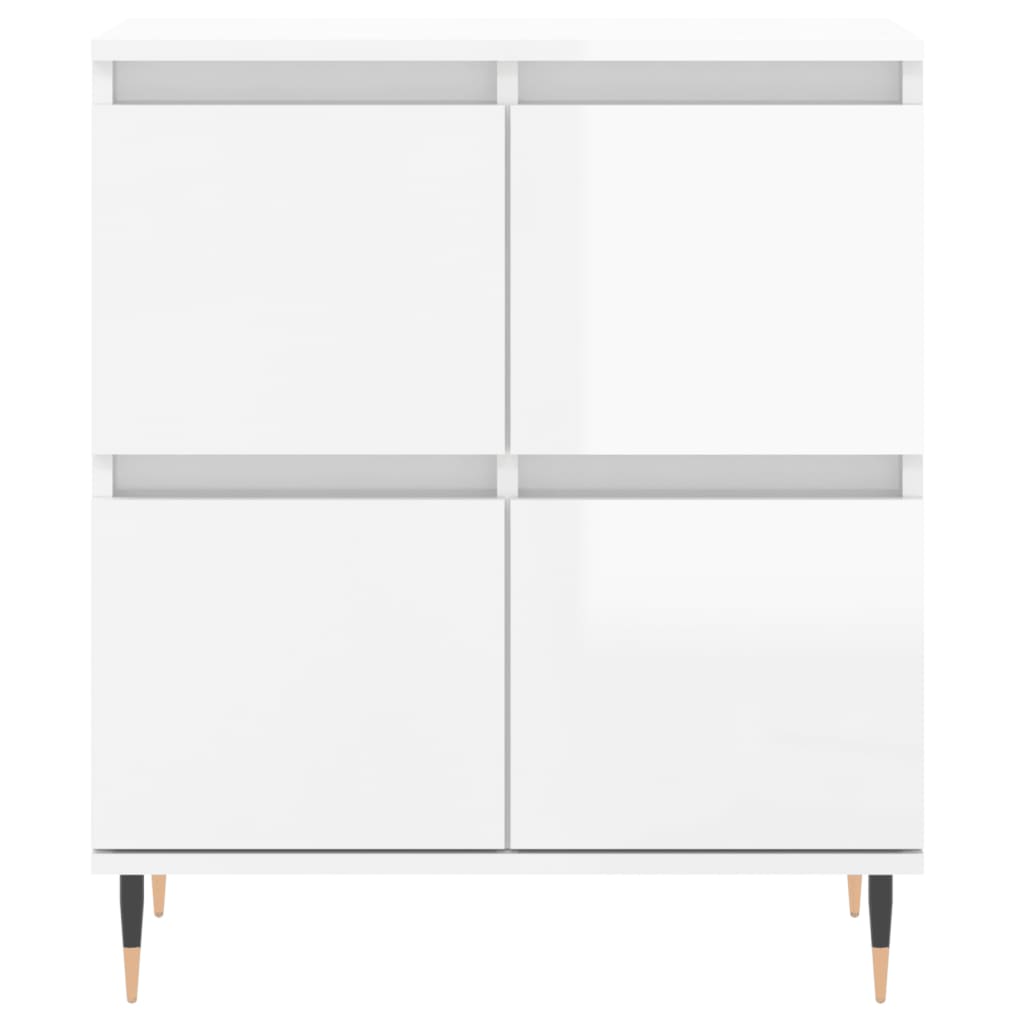 Sideboards 3 pcs High Gloss White Engineered Wood