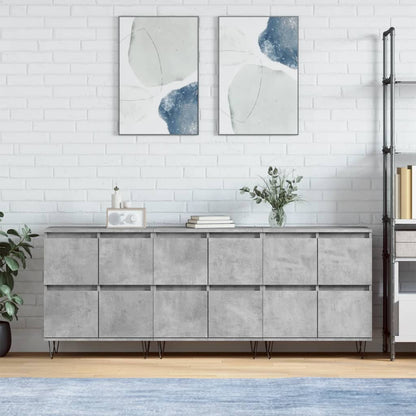 Sideboards 3 pcs Concrete Grey Engineered Wood