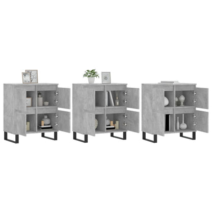 Sideboards 3 pcs Concrete Grey Engineered Wood